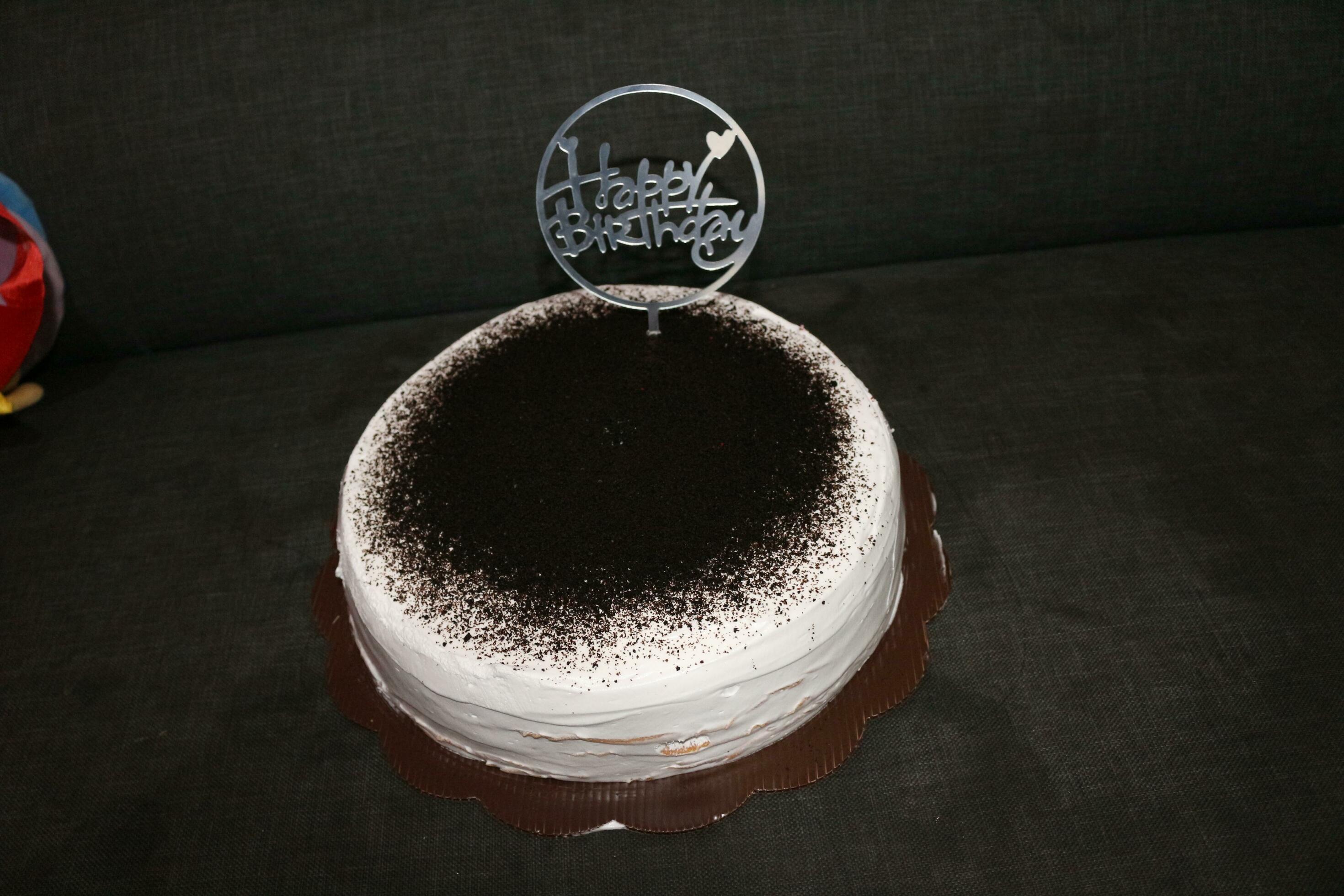 Birthday cake with black background 27813465 Stock Photo at Vecteezy