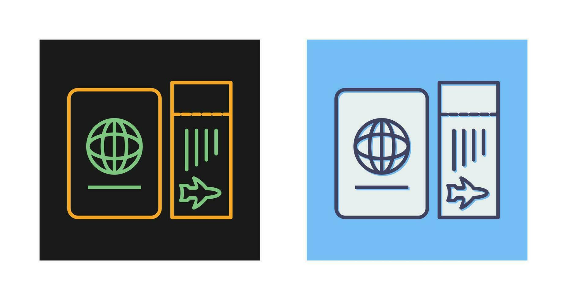 Ticket and Passport Vector Icon