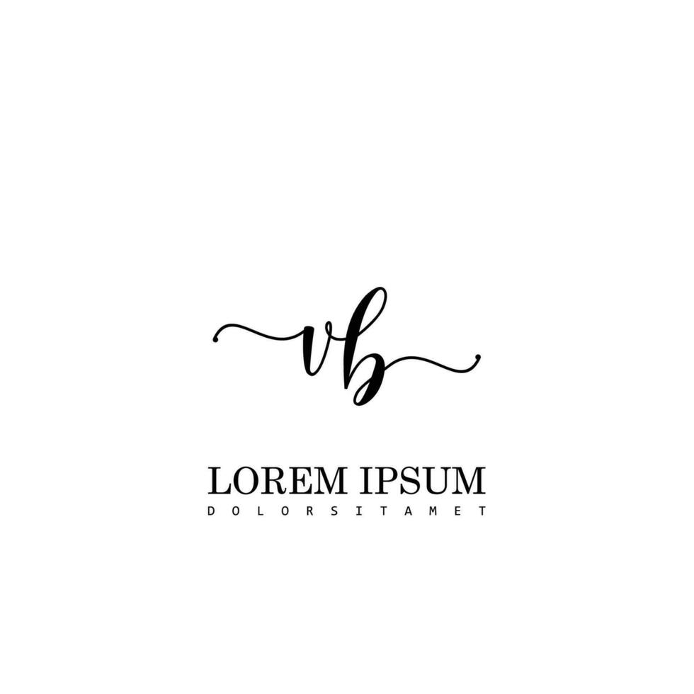 VB Initial Handwriting Template Design vector