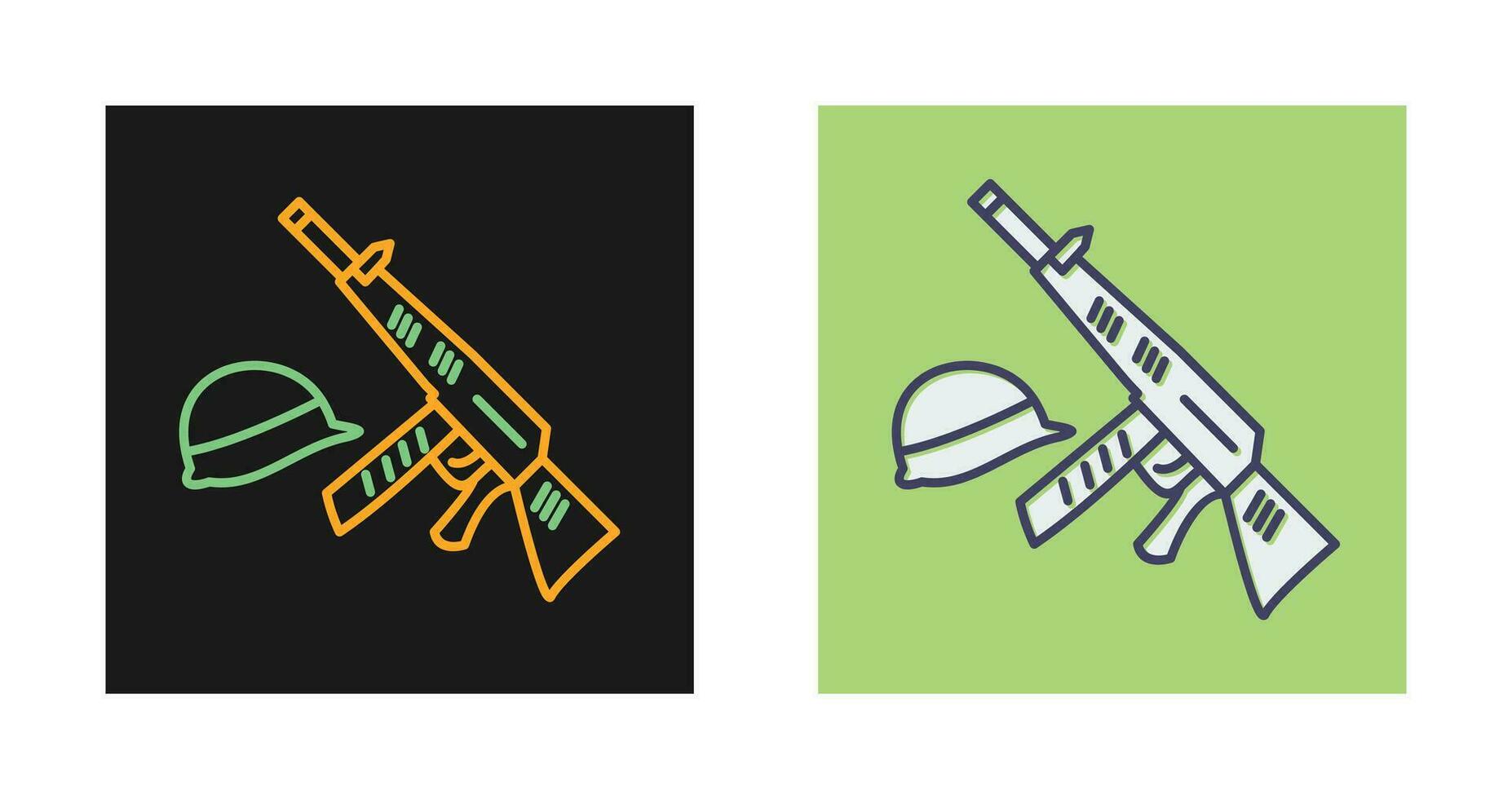 Gun and Helmet Vector Icon