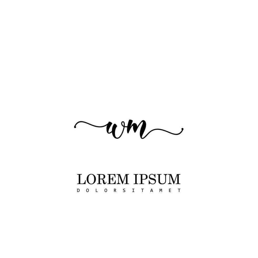 WM Initial Handwriting Template Design vector