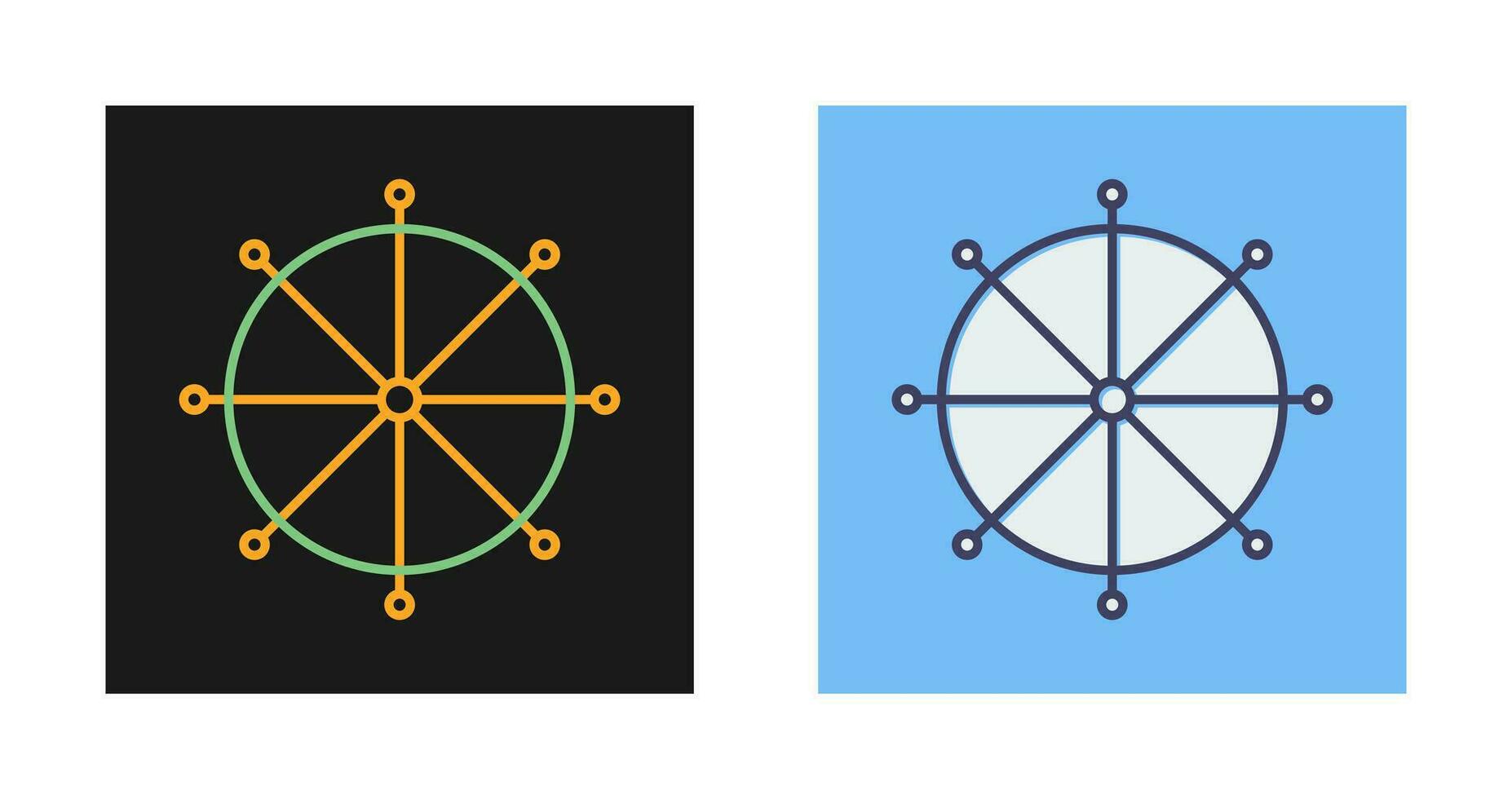 icono de vector de timón de barco