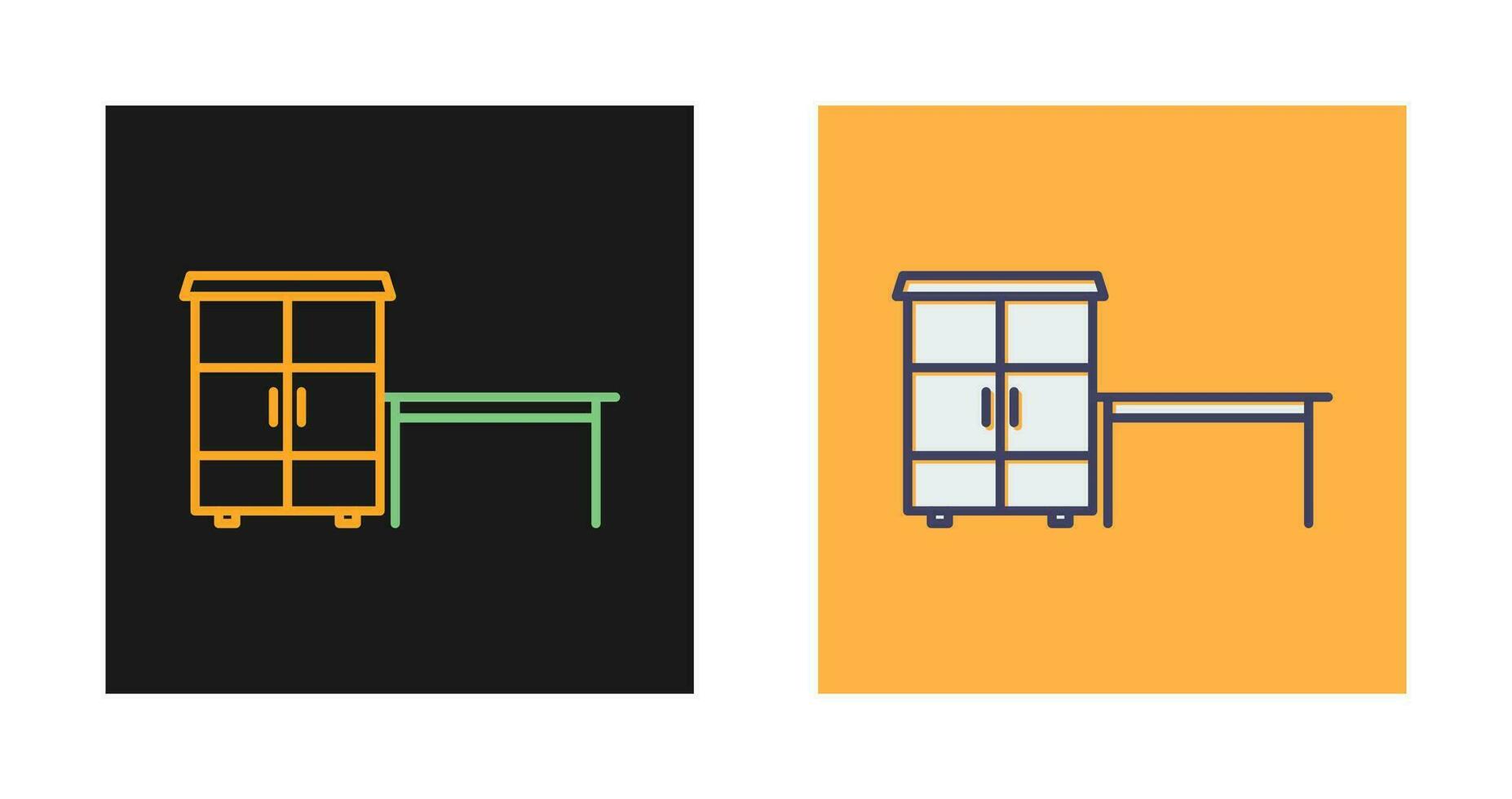 Table with Shelves Vector Icon