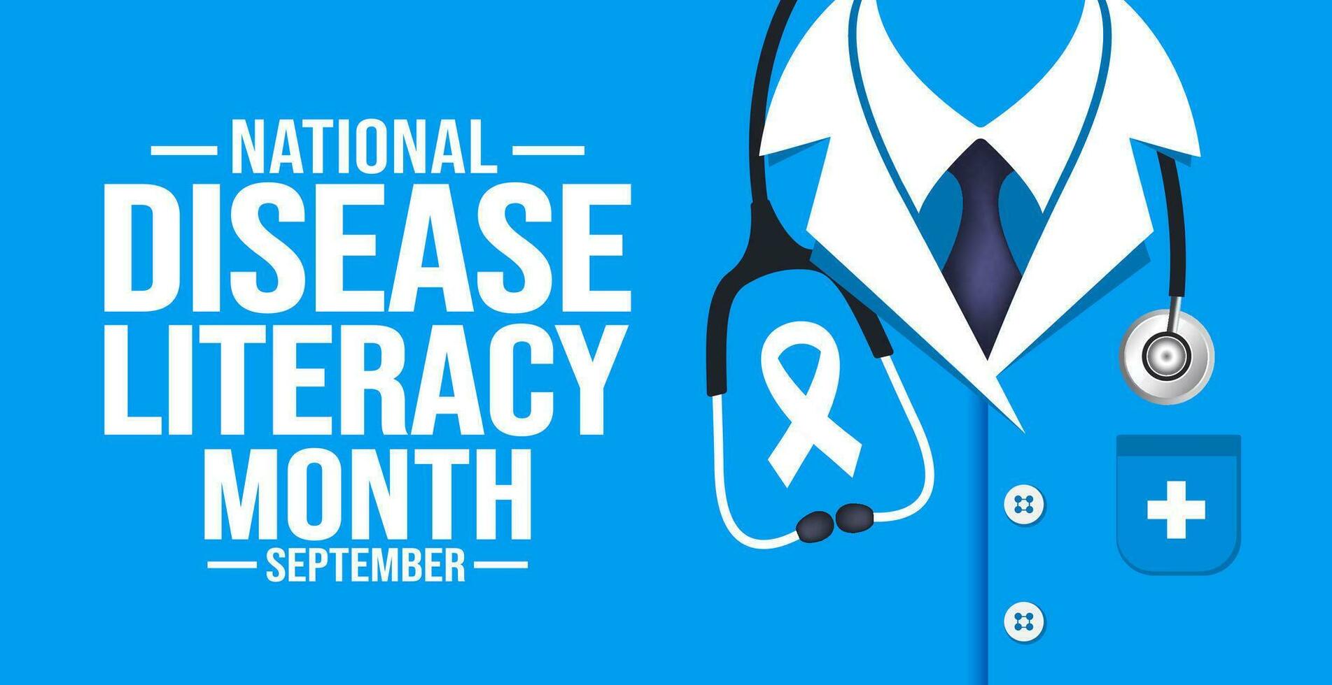 September is National Disease Literacy Month background template. Holiday concept. background, banner, placard, card, and poster design template with text inscription and standard color. vector