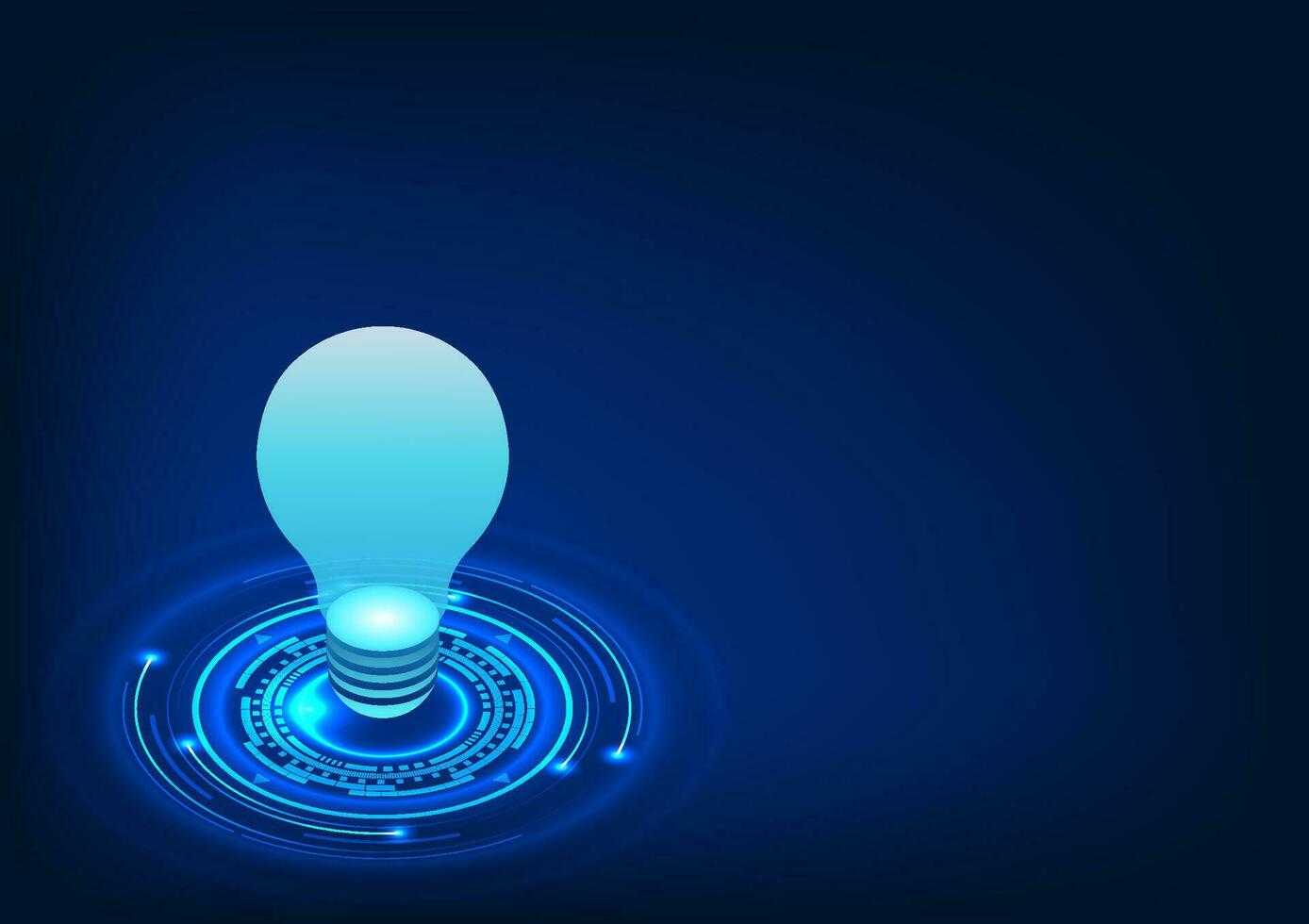 Light bulb technology is placed on the technology circle Finding information or new ideas by using technology to help increase efficiency and speed in finding information. vector