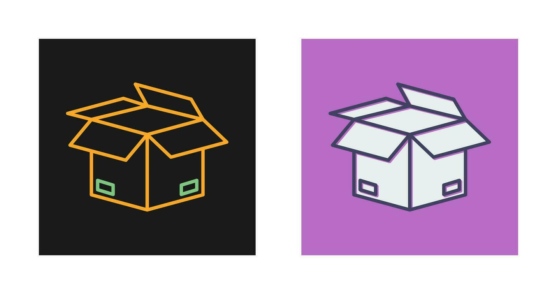 icono de vector de caja abierta