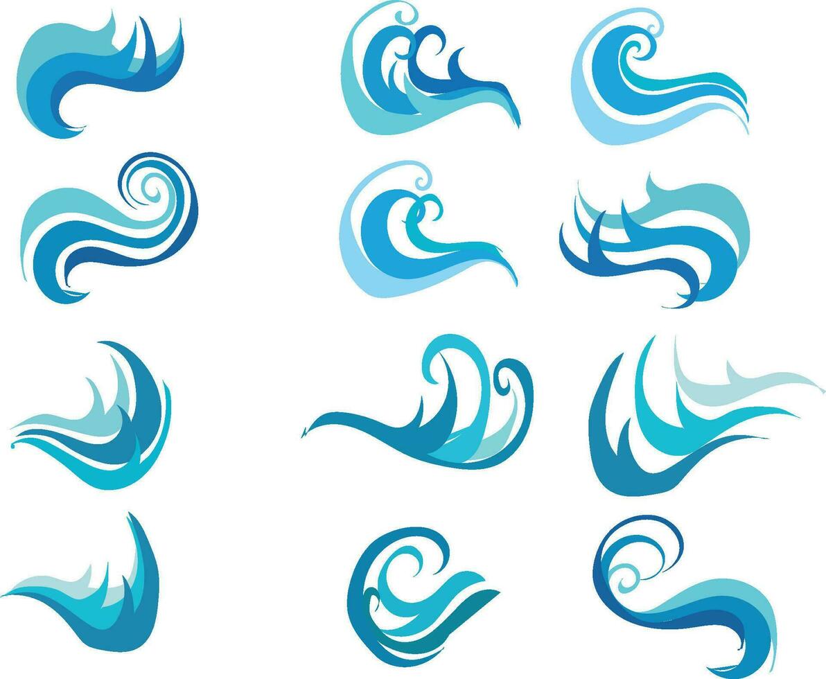 paquete Oceano agua ola icono vector