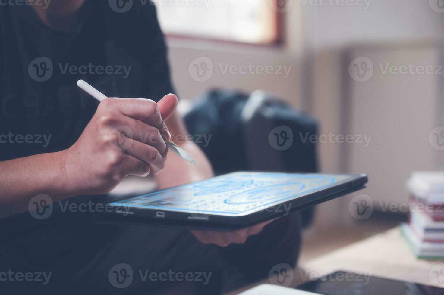 artificial intelligence Digital transformation change management, internet of things. man  working on virtual diagram, smart industry.Ai tech research and development photo