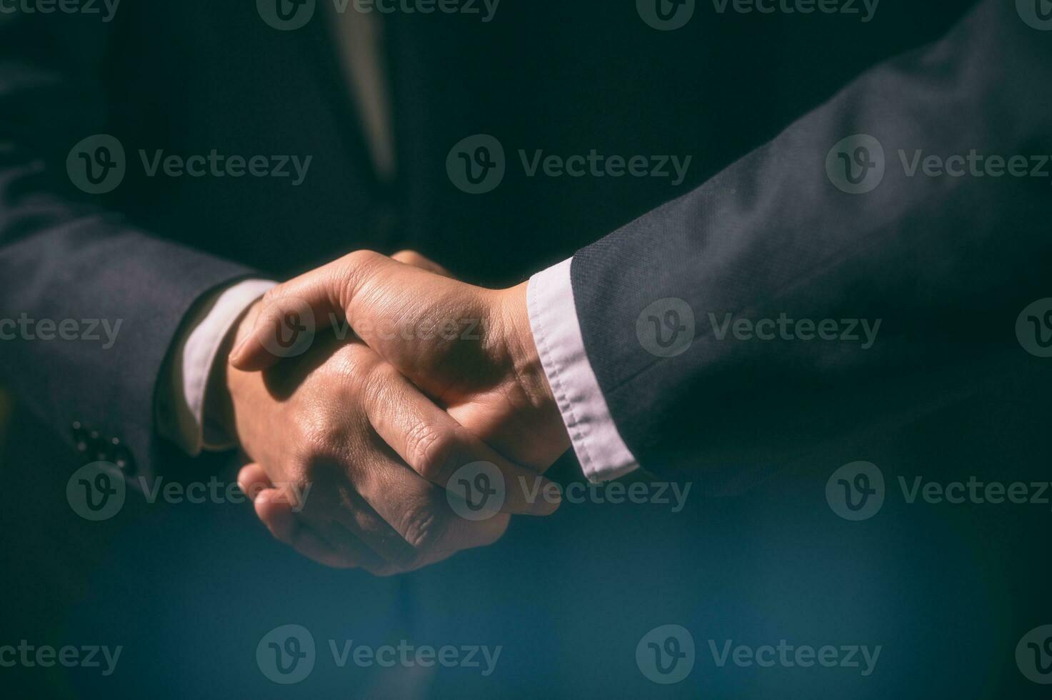 businessman shake hand with partner to celebration partnership and business deal concept, Businessman handshake for teamwork of business merger and acquisition, successful negotiate, hand shake photo