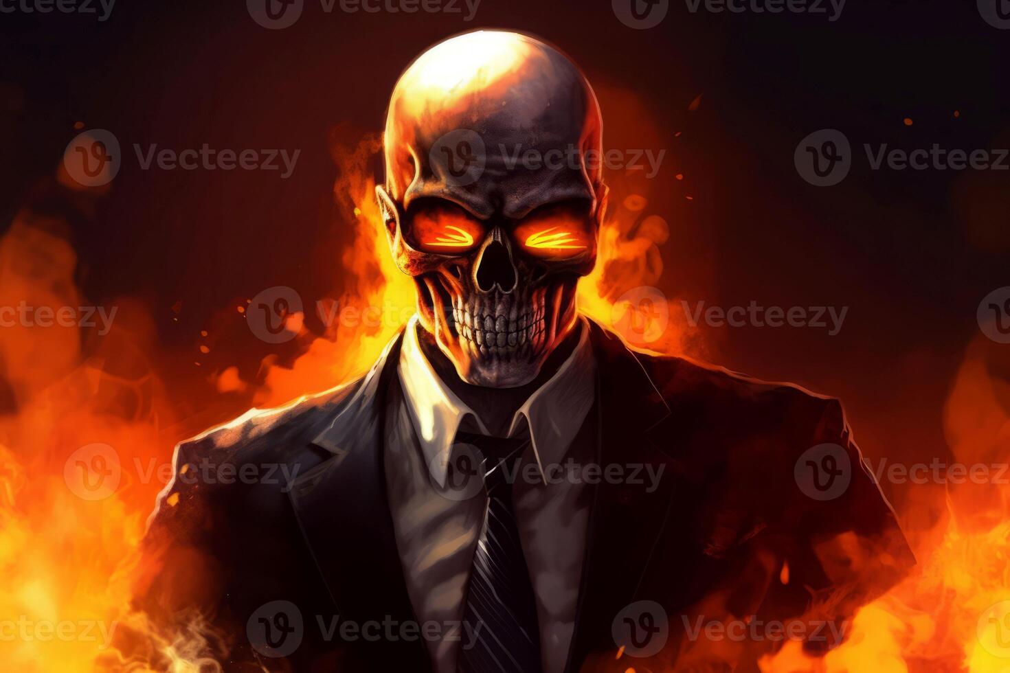 Skull fire suit. Generate Ai photo