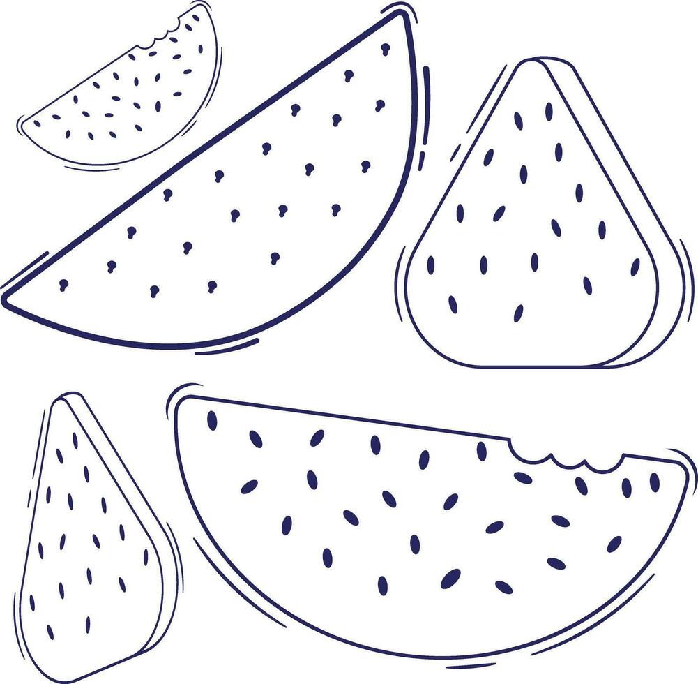 Black and white of watermelon illustration outline vector