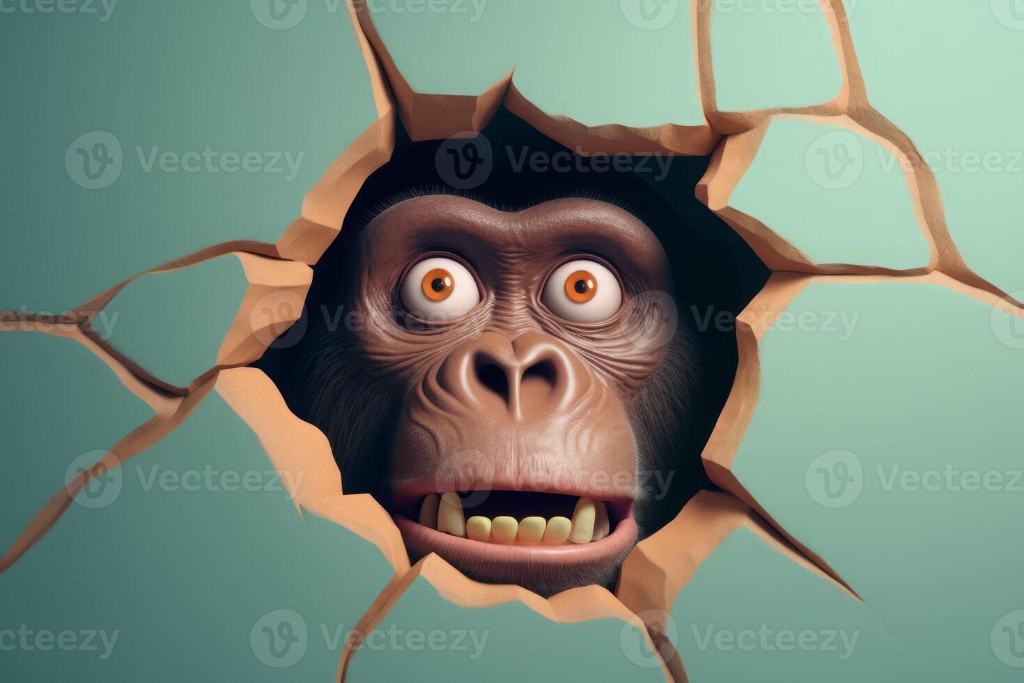 Ape shocked. Generate Ai photo