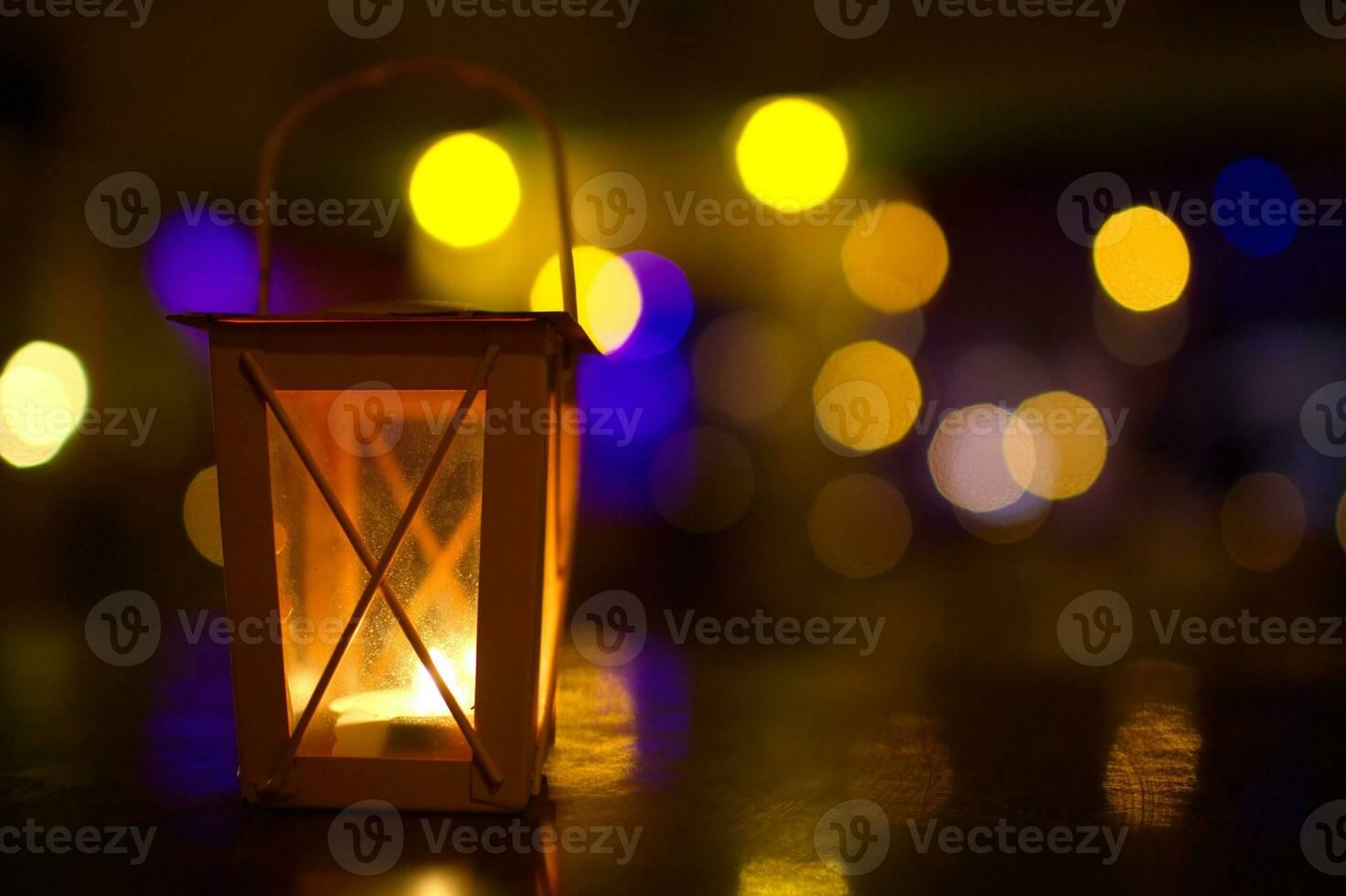 Outdoor lantern with dim light photo