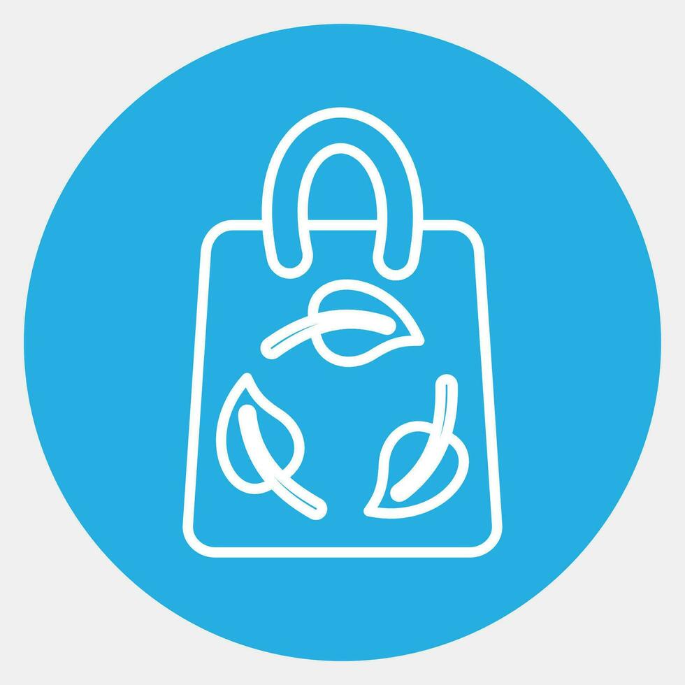 Icon eco bag. Ecology and environment elements. Icons in blue round style. Good for prints, posters, logo, infographics, etc. vector