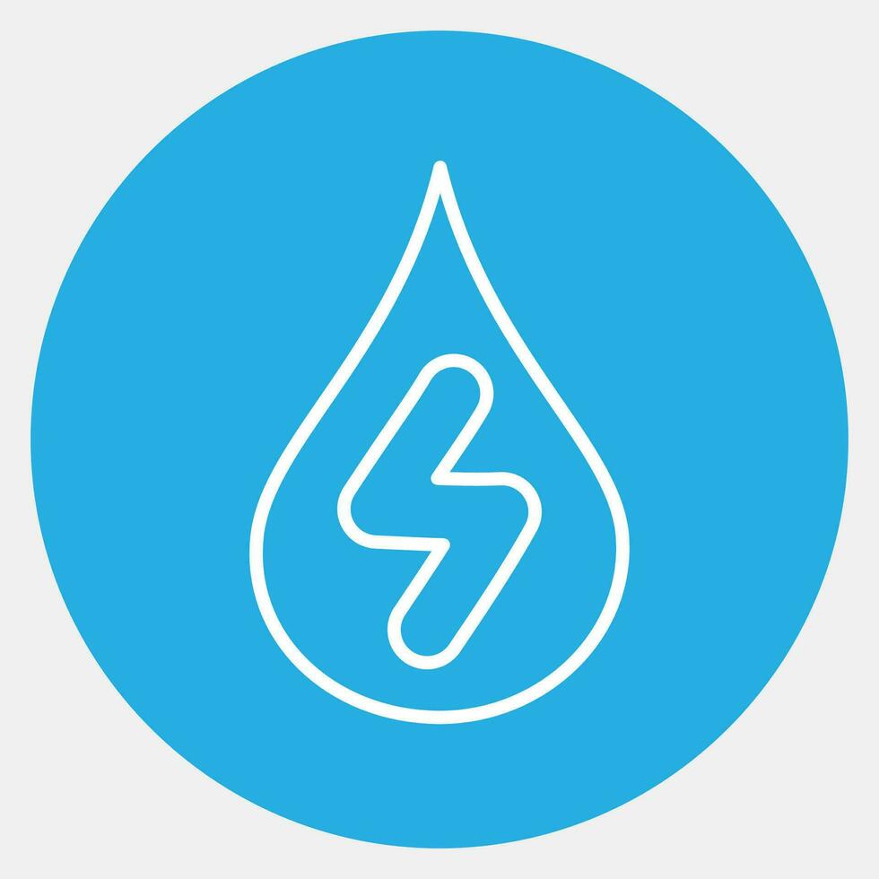 Icon water energy. Ecology and environment elements. Icons in blue round style. Good for prints, posters, logo, infographics, etc. vector