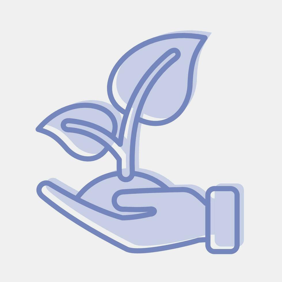 Icon ecology care. Ecology and environment elements. Icons in two tone style. Good for prints, posters, logo, infographics, etc. vector