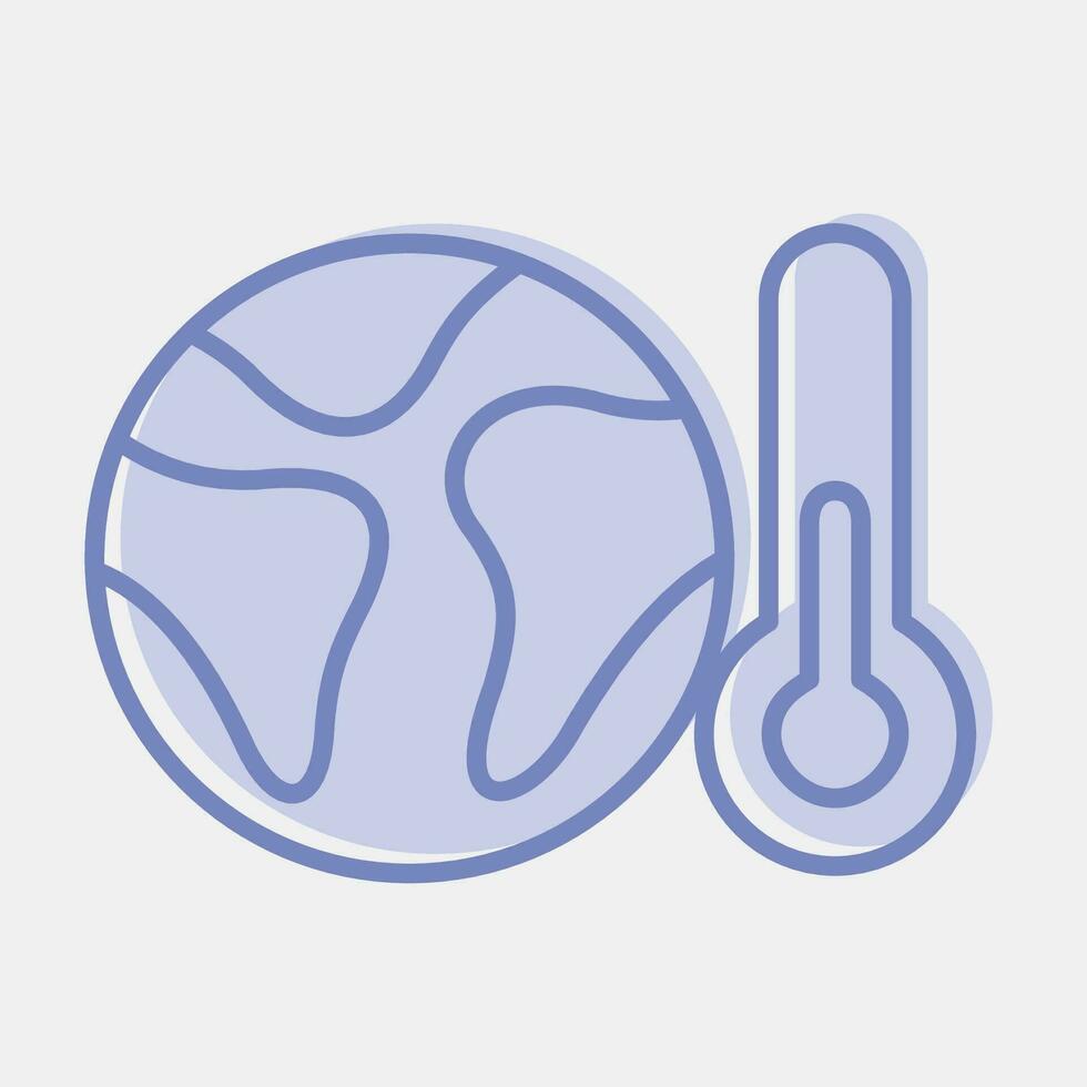 Icon global warming. Ecology and environment elements. Icons in two tone style. Good for prints, posters, logo, infographics, etc. vector