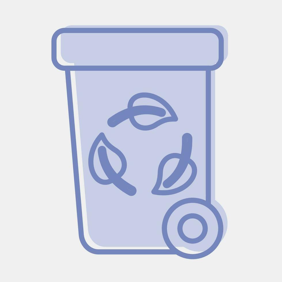 Icon recycle bin. Ecology and environment elements. Icons in two tone style. Good for prints, posters, logo, infographics, etc. vector