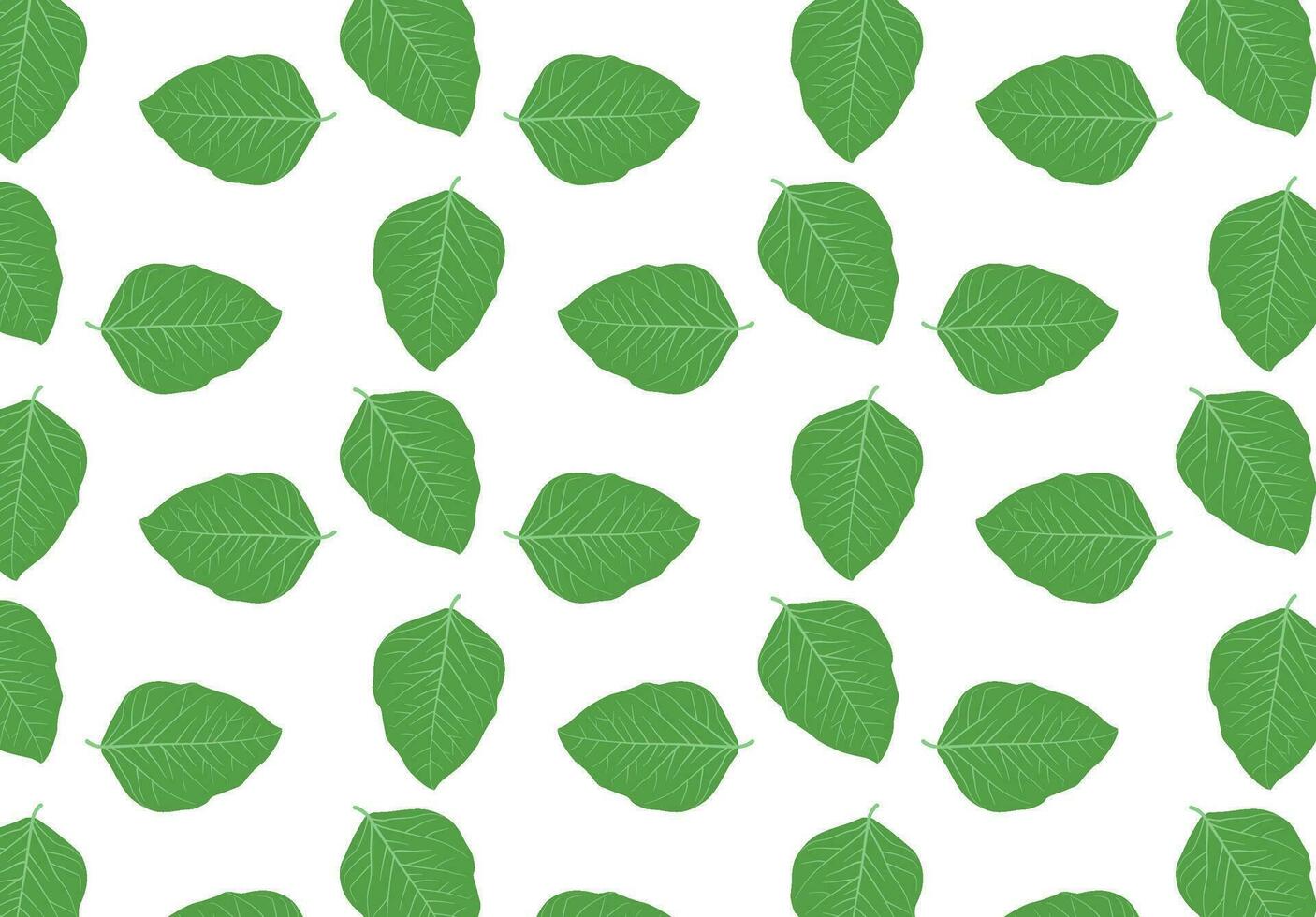 seamless pattern with green leaves, a pattern of green leaves on a white background, vector