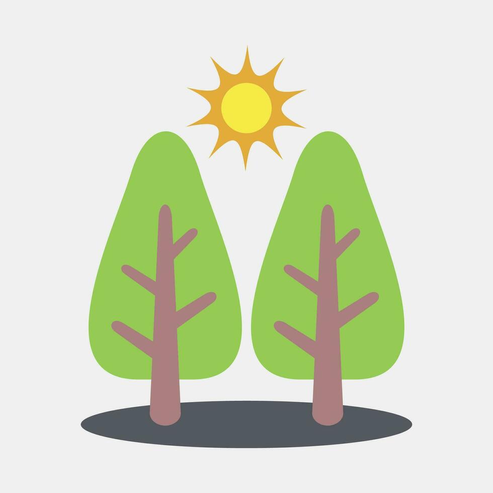 Icon forest. Ecology and environment elements. Icons in flat style. Good for prints, posters, logo, infographics, etc. vector