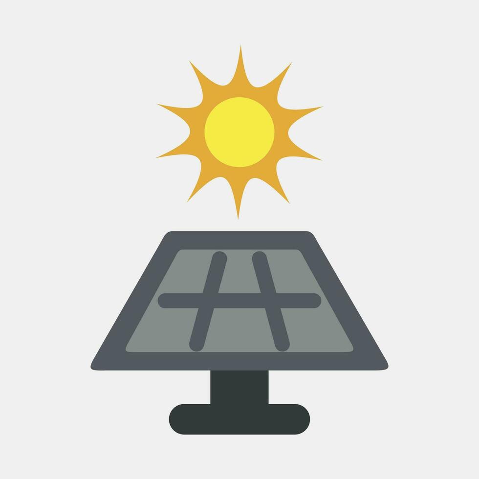 Icon solar energy panel. Ecology and environment elements. Icons in flat style. Good for prints, posters, logo, infographics, etc. vector