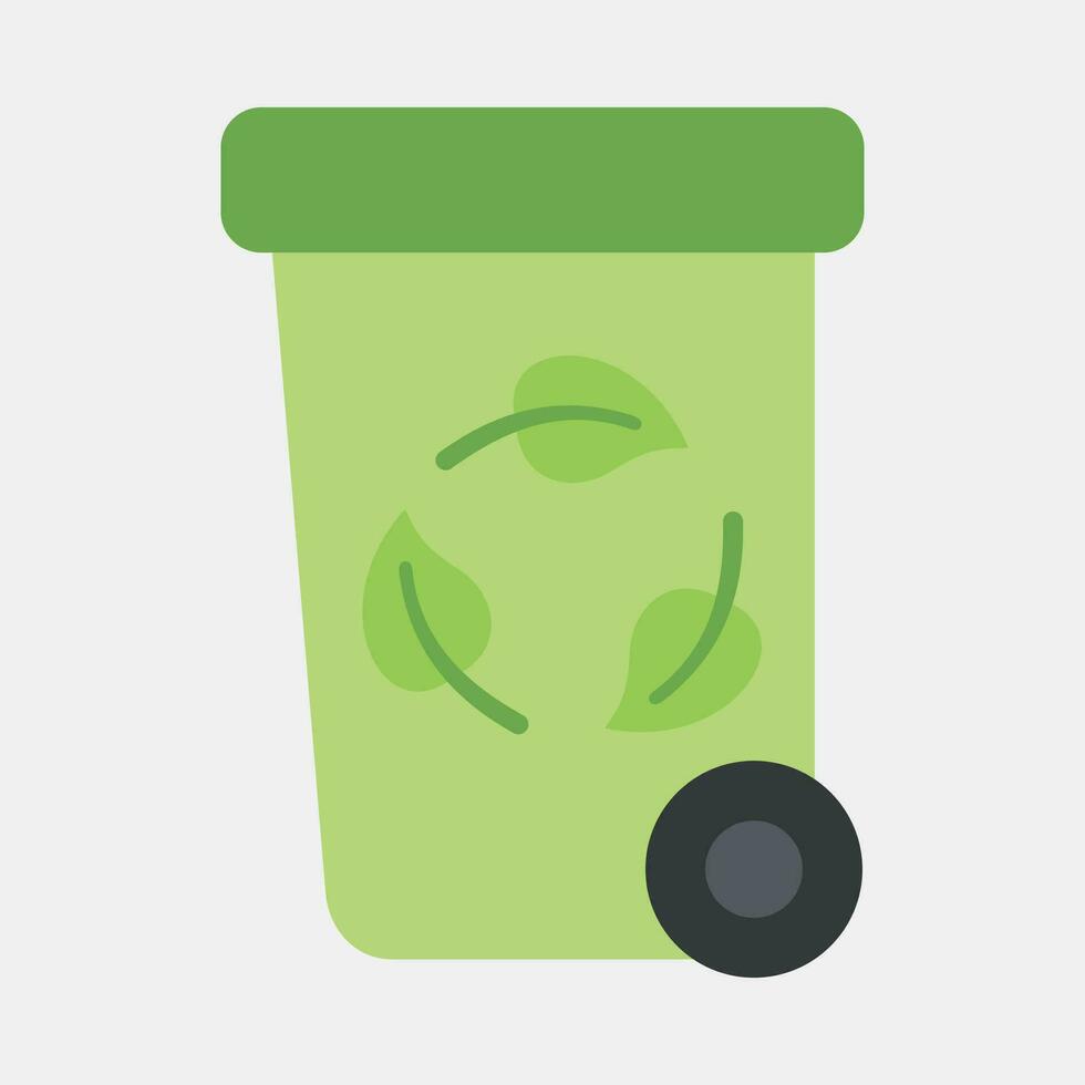 Icon recycle bin. Ecology and environment elements. Icons in flat style. Good for prints, posters, logo, infographics, etc. vector