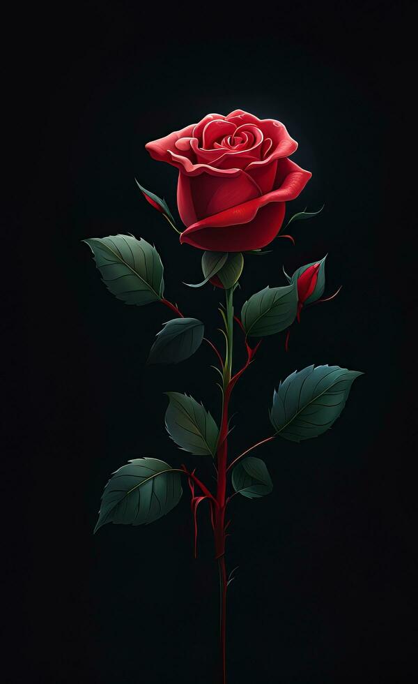 Red rose flower on dark background. 27815707 Stock Photo at Vecteezy