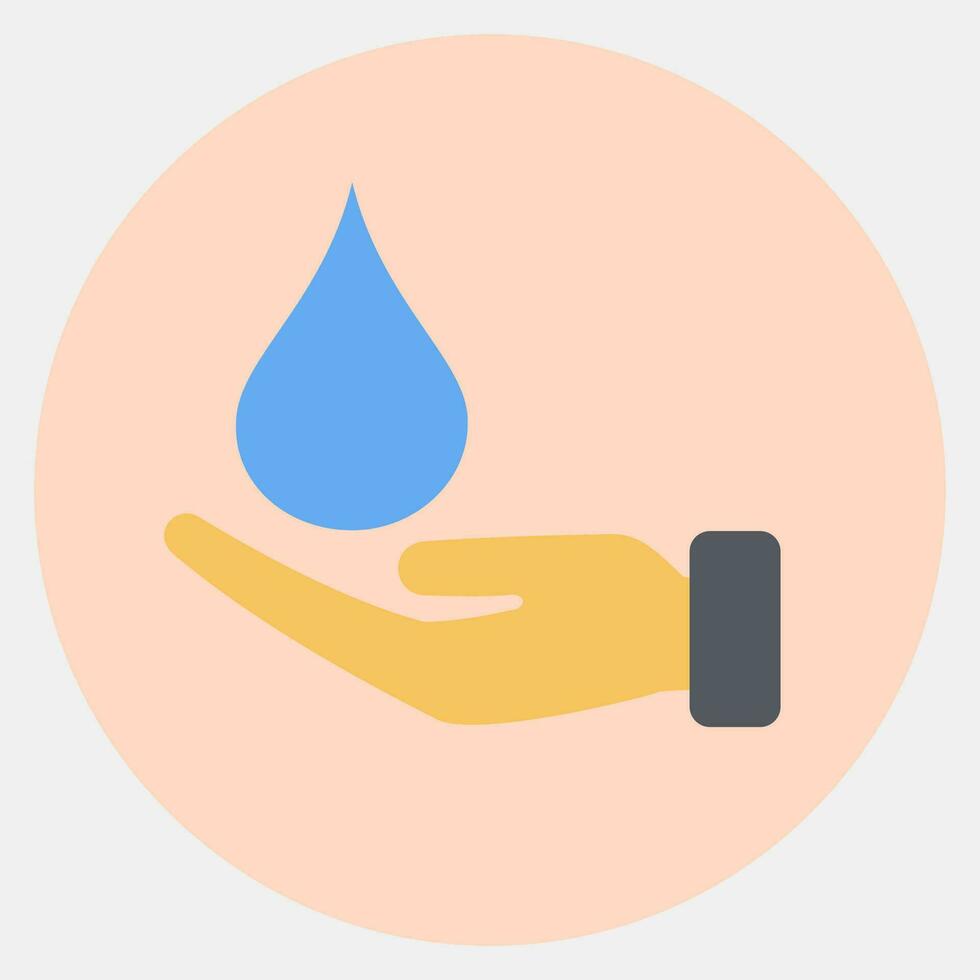 icono agua cuidado. ecología y ambiente elementos. íconos en color compañero estilo. bueno para huellas dactilares, carteles, logo, infografía, etc. vector