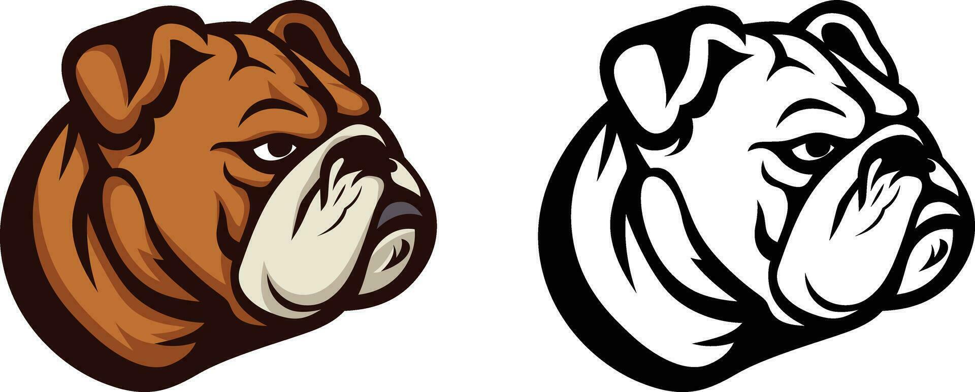 bulldog head side view logo template vector illustration, Bull dog, bully dog, american bull dog side view simple vector logo icon symbol stock vector image