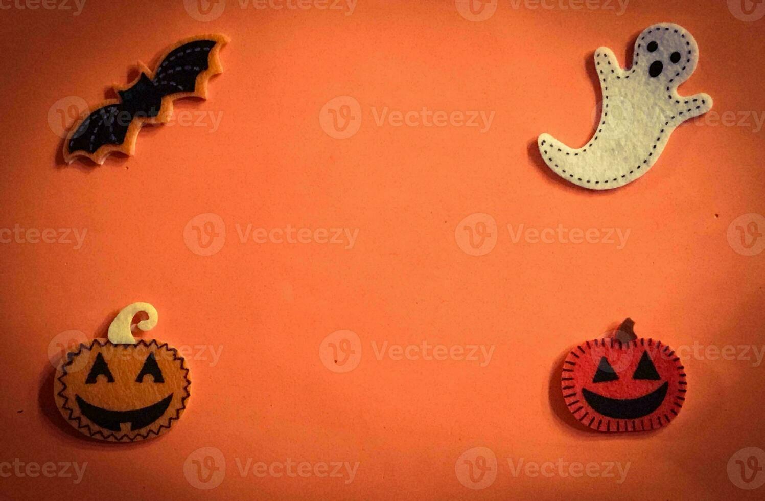 Happy Halloween banner or party invitation background with clouds bats and pumpkins photos