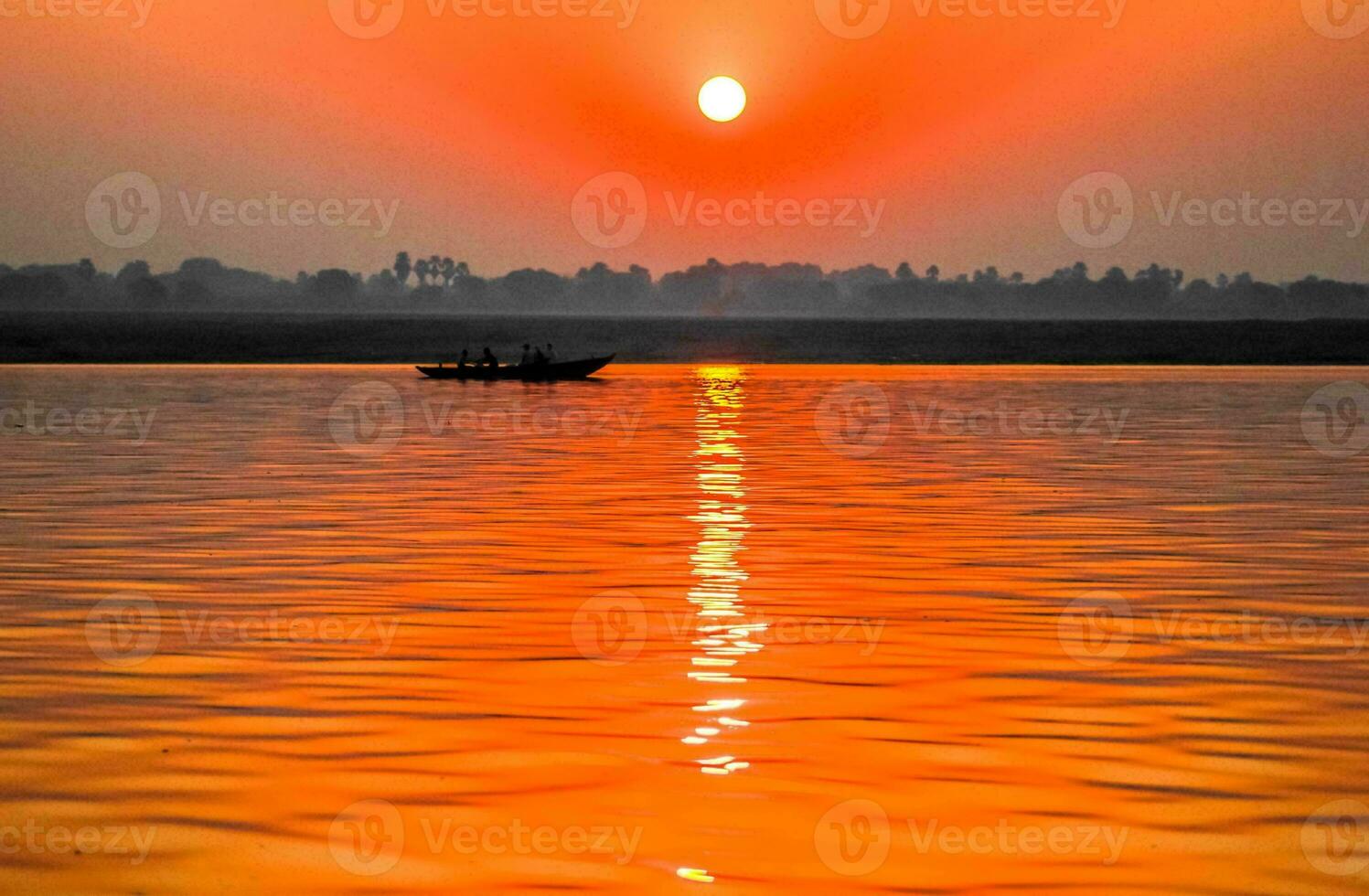 Tropical sea sunset tree sky view background photo