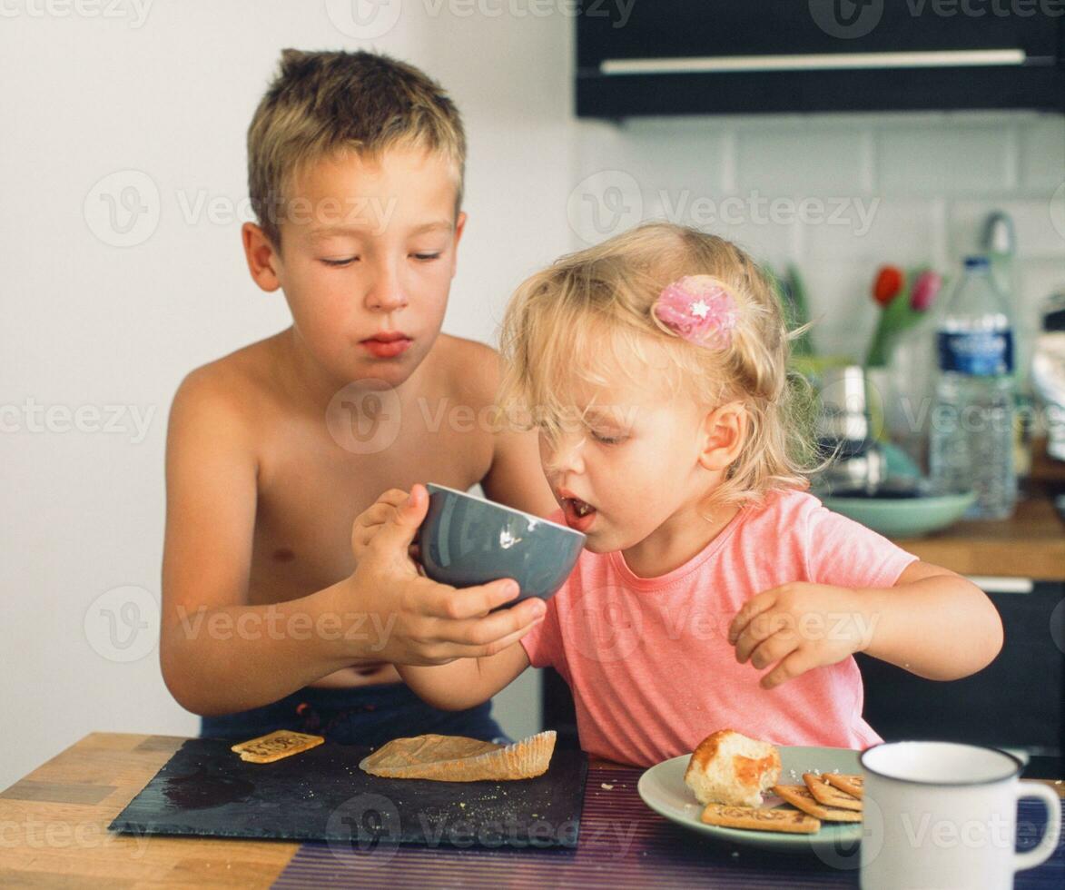 He loves helping her and taking care photo