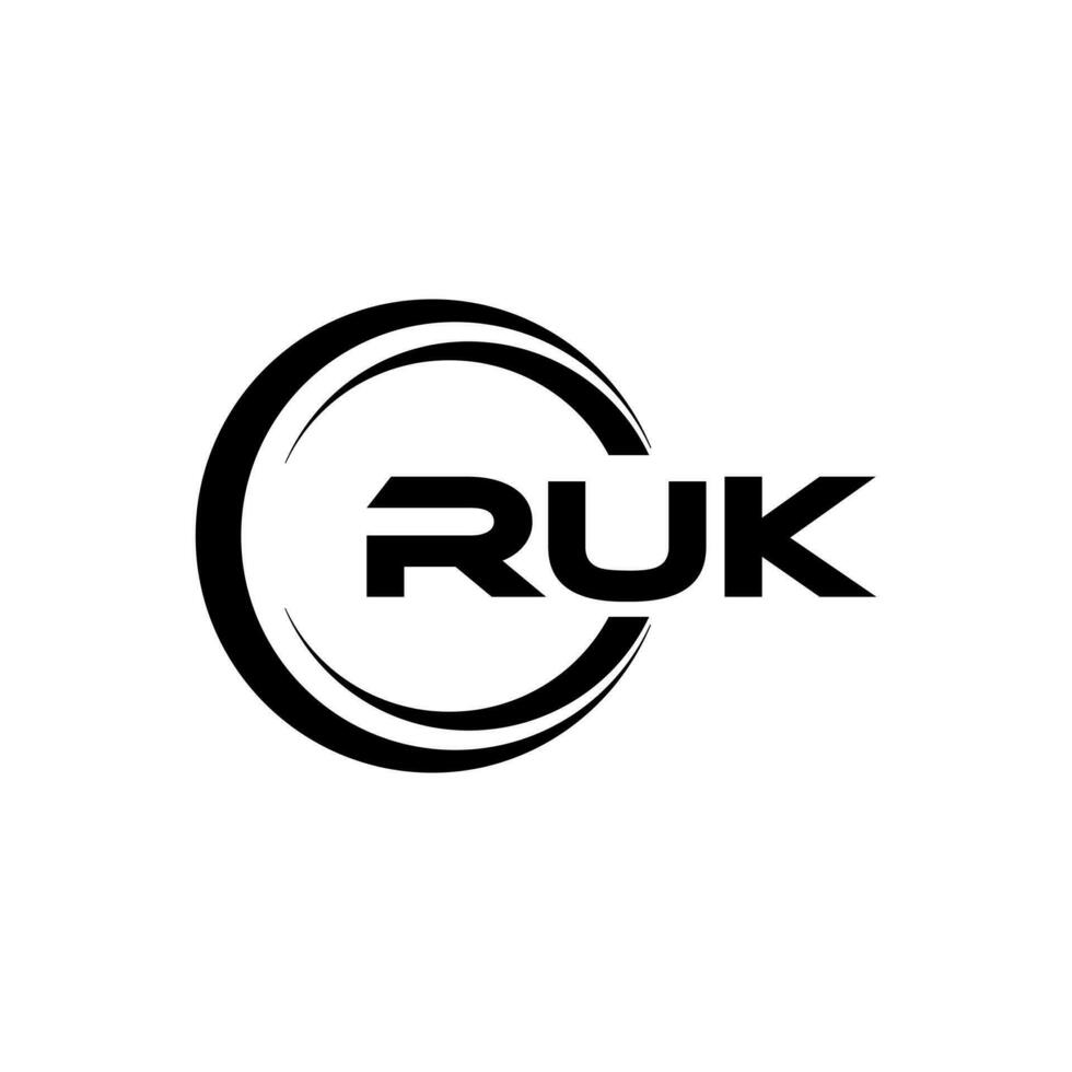 RUK Logo Design, Inspiration for a Unique Identity. Modern Elegance and Creative Design. Watermark Your Success with the Striking this Logo. vector