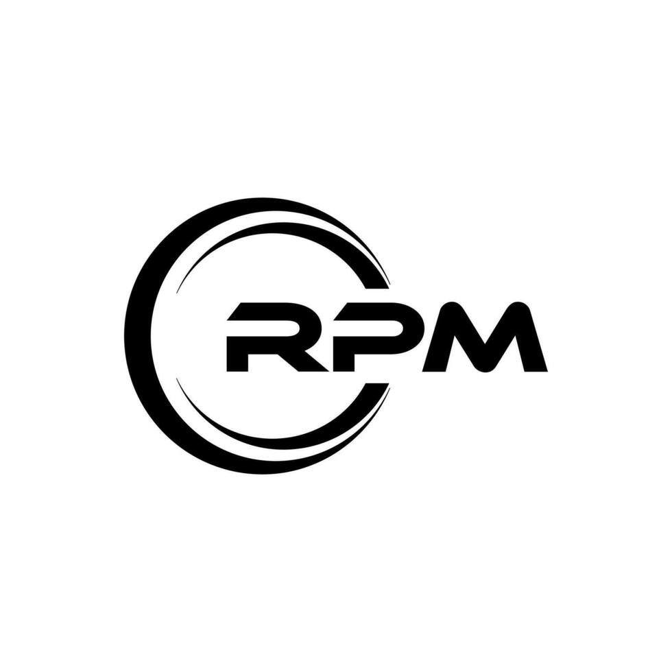 rpm logo diseño, inspiración para un único identidad. moderno elegancia y creativo diseño. filigrana tu éxito con el sorprendentes esta logo. vector