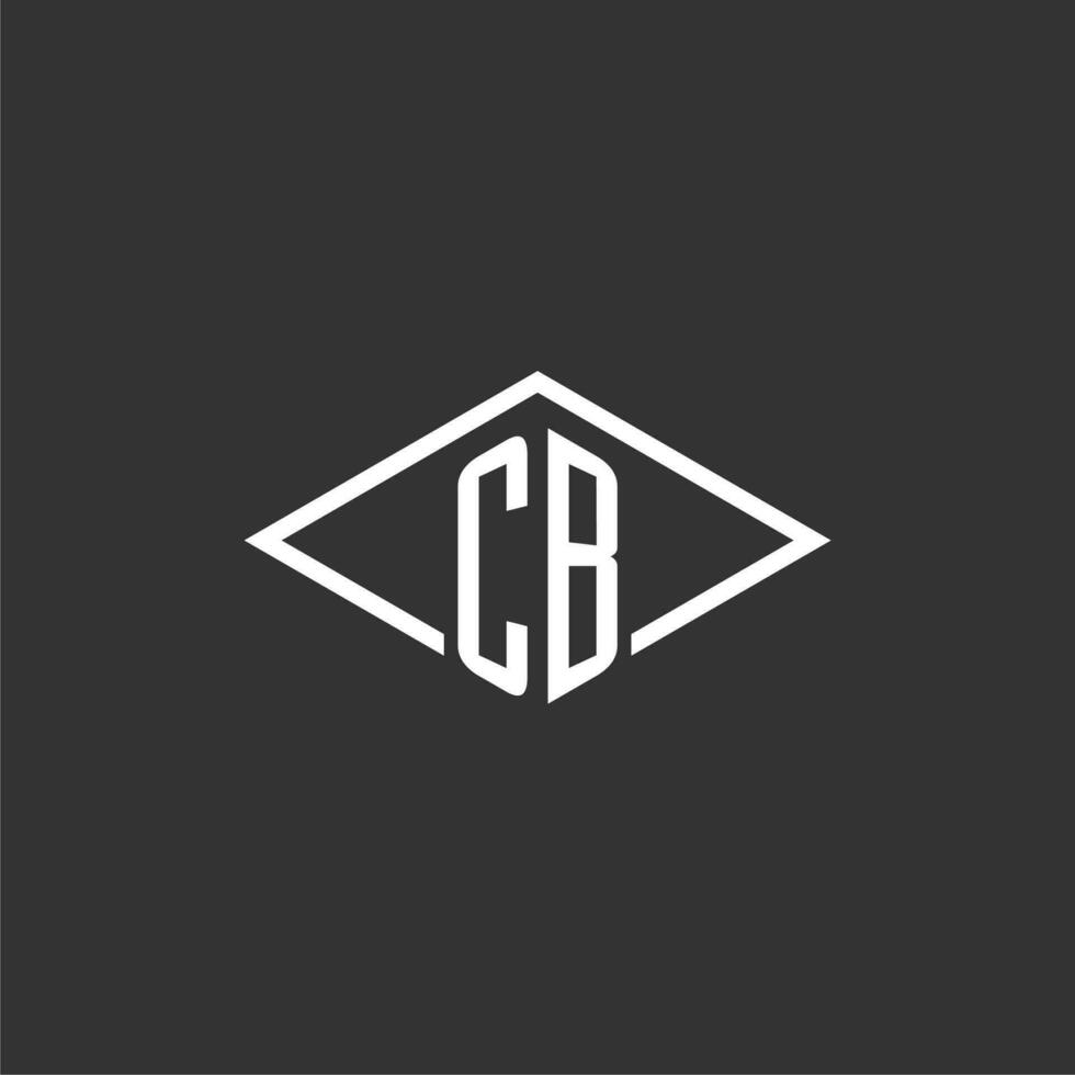 Initials CB logo monogram with simple diamond line style design vector