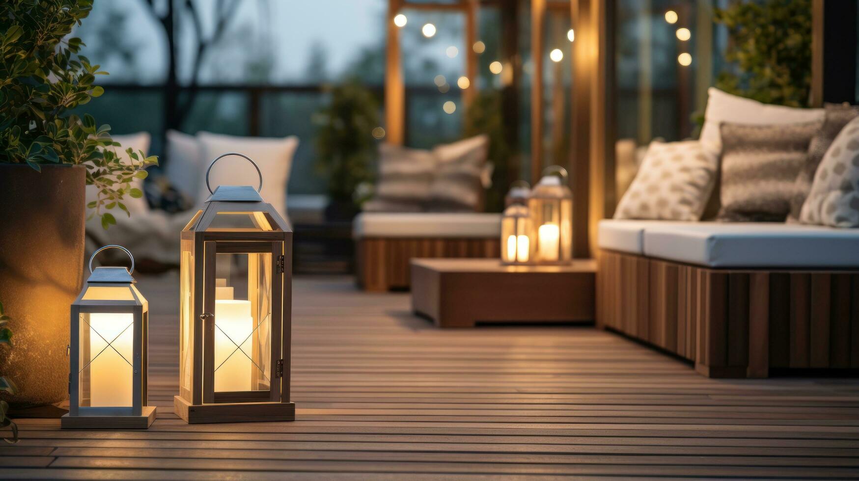 An outdoor sofa and other furniture in the garden setting photo