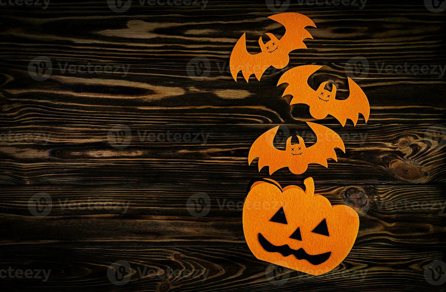 Happy Halloween banner or party invitation background with clouds bats and pumpkins photos