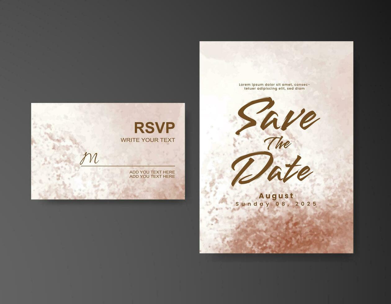Wedding invitation with abstract watercolor background vector