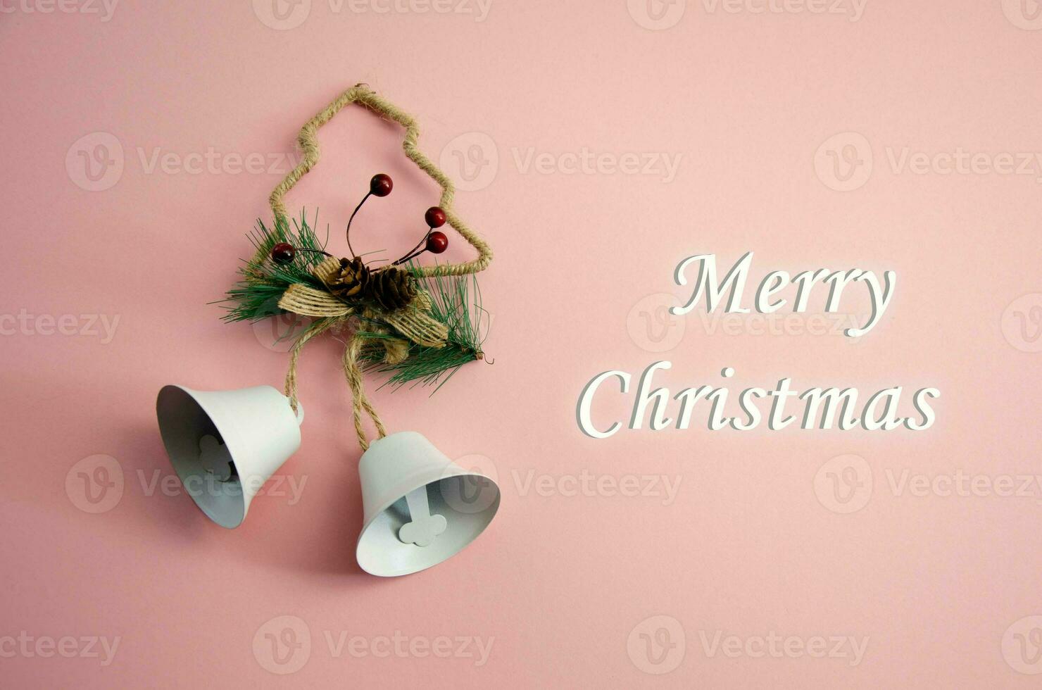 Merry Christmas. merry christmas card. peach christmas background. coral color with the inscription merry christmas. New Year. photo