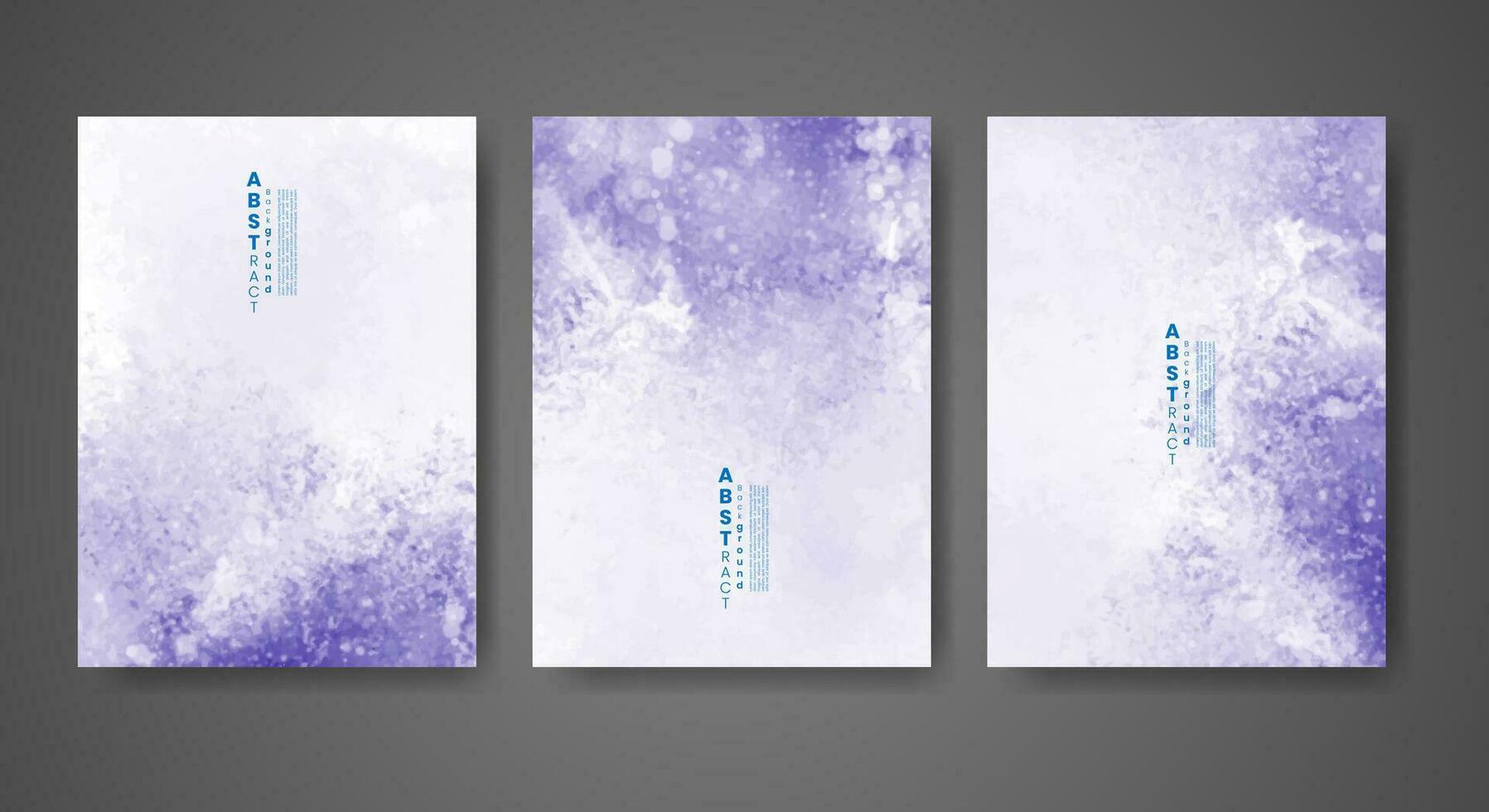 Set of creative hand painted abstract watercolor background. Design for your cover, date, postcard, banner, logo. vector