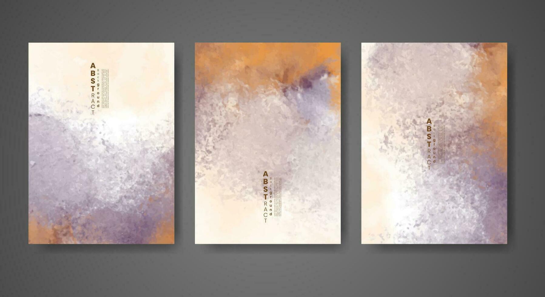 Set of creative hand painted abstract watercolor background. Design for your cover, date, postcard, banner, logo. vector