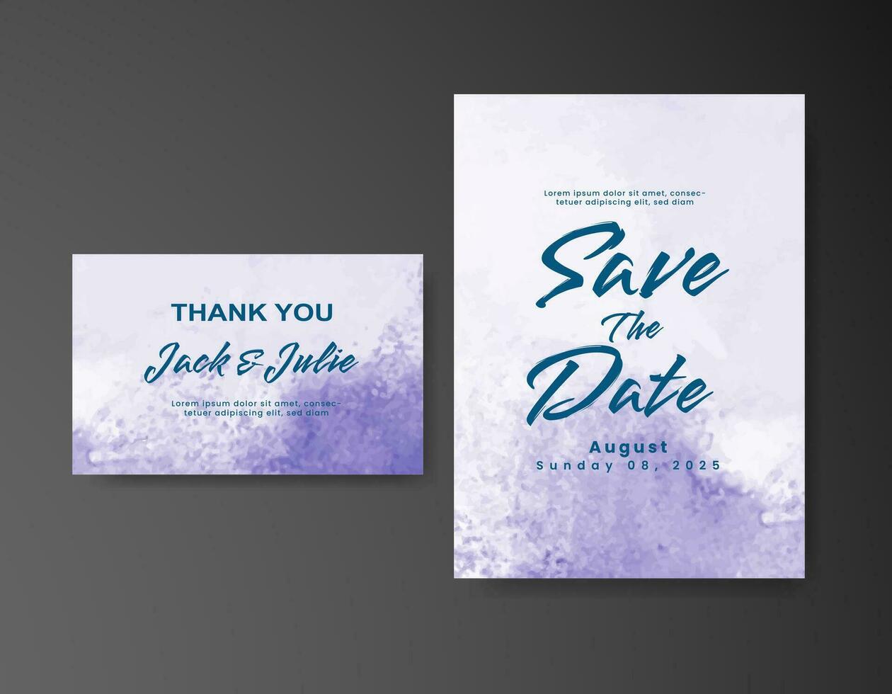 Wedding invitation with abstract watercolor background vector