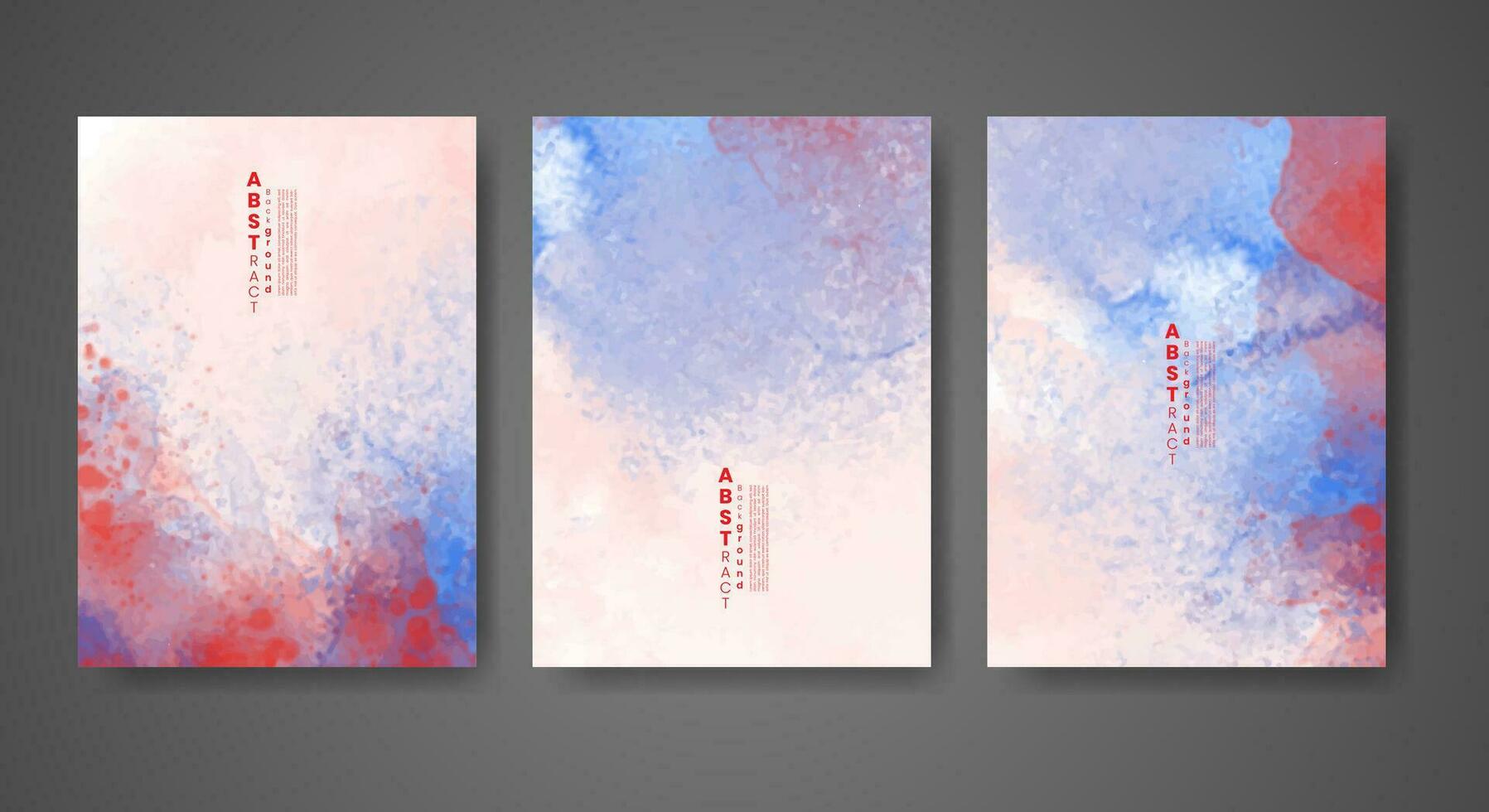 Set of creative hand painted abstract watercolor background. Design for your cover, date, postcard, banner, logo. vector