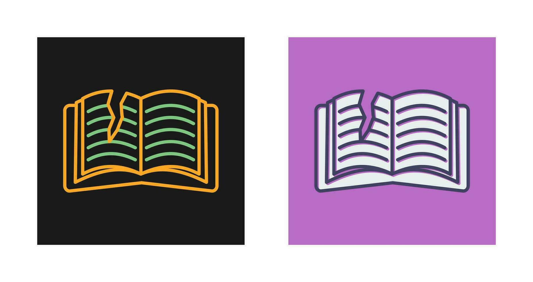 Teared Book Vector Icon