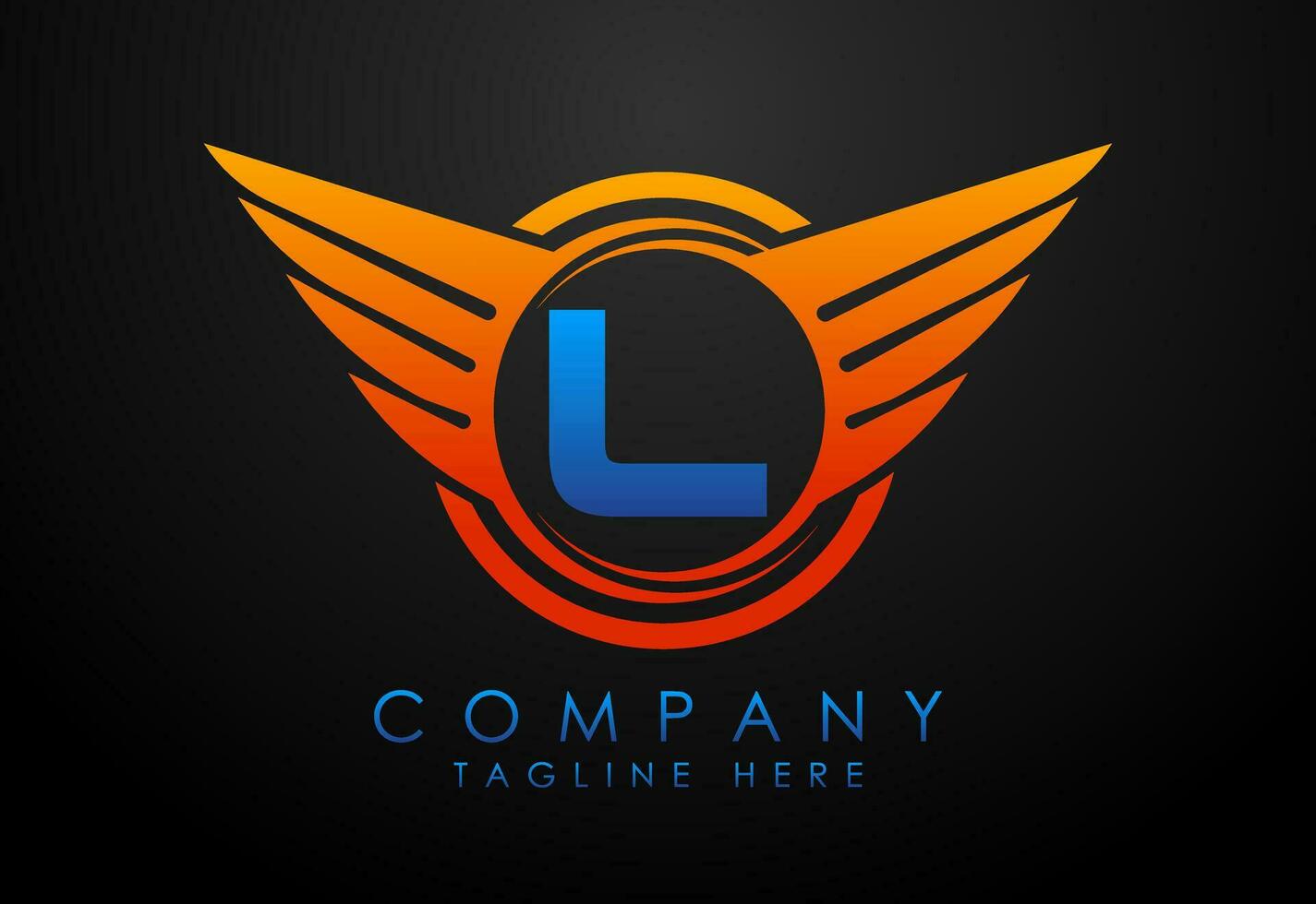 English alphabet L with wings logo design. Car and automotive vector logo concept
