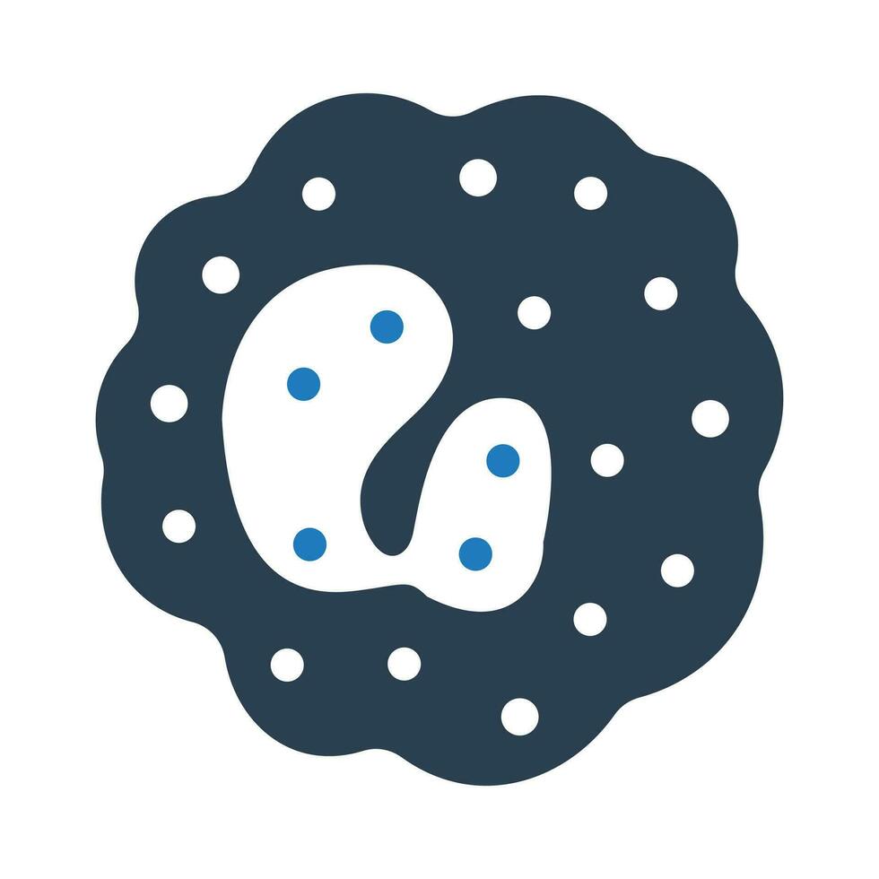 Basophil white blood cells icon flat style isolated on white background. Medical icon Vector illustration.