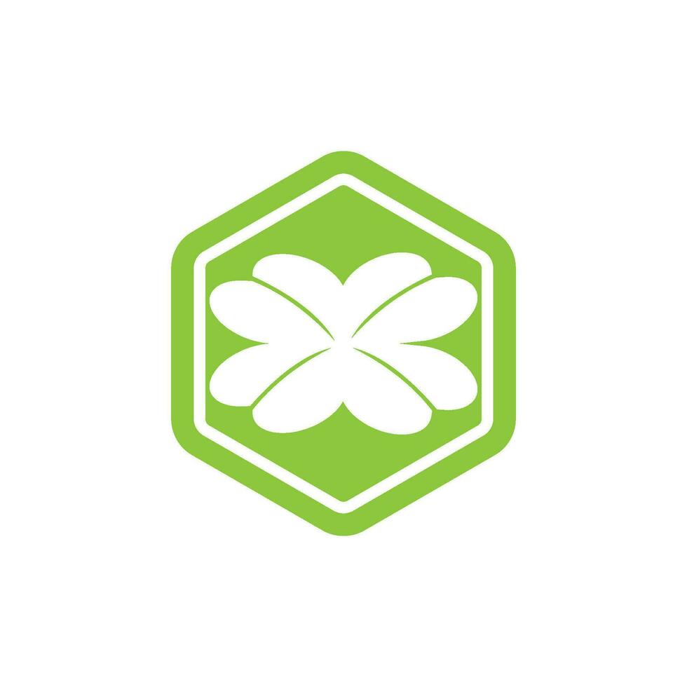 Green Clover Leaf icon Template Design Vector