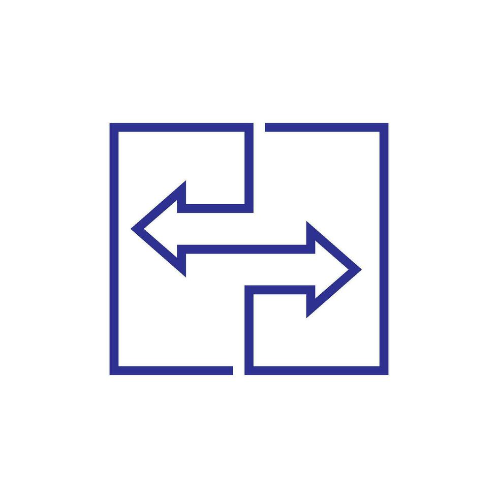 symbol of bidirectional arrows data transfer vector
