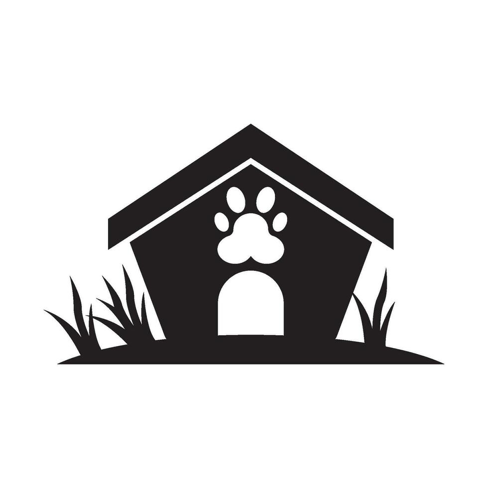 Casa de perro, perro perrera icono vector ilustración símbolo diseño