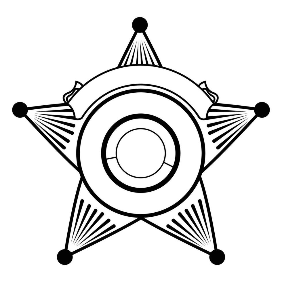 vector illustration of Security Police badge , sheriff badge